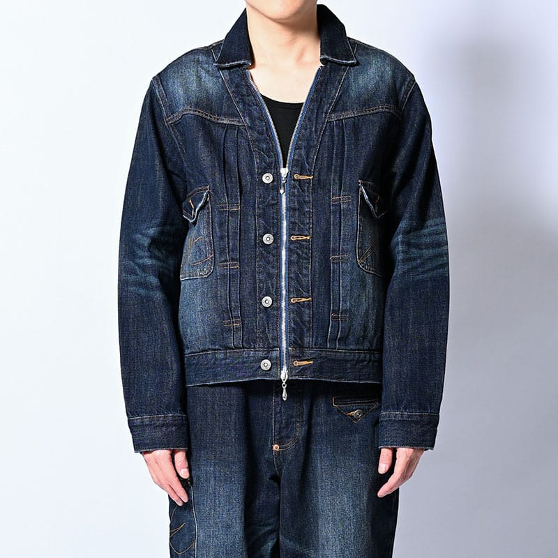 KOOI  CARDIGAN ZIP DENIM JACKET INDIGO 1
