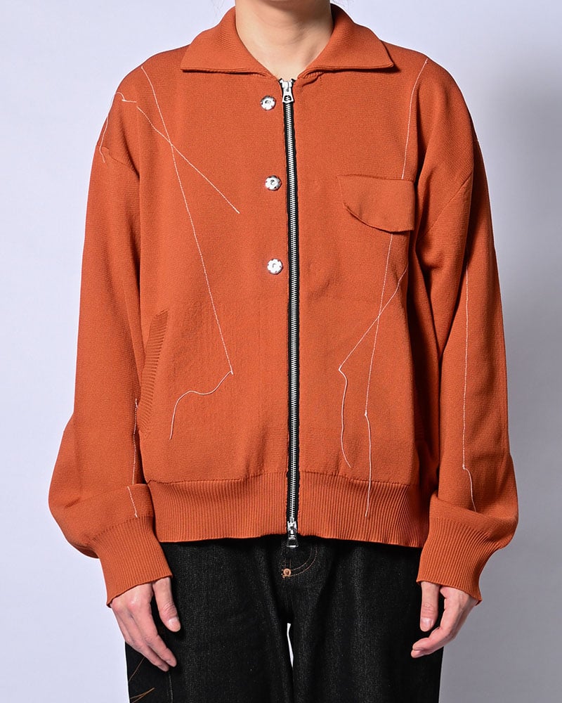 KOOI  STITCH KNIT BLOUSON ORANGE 1