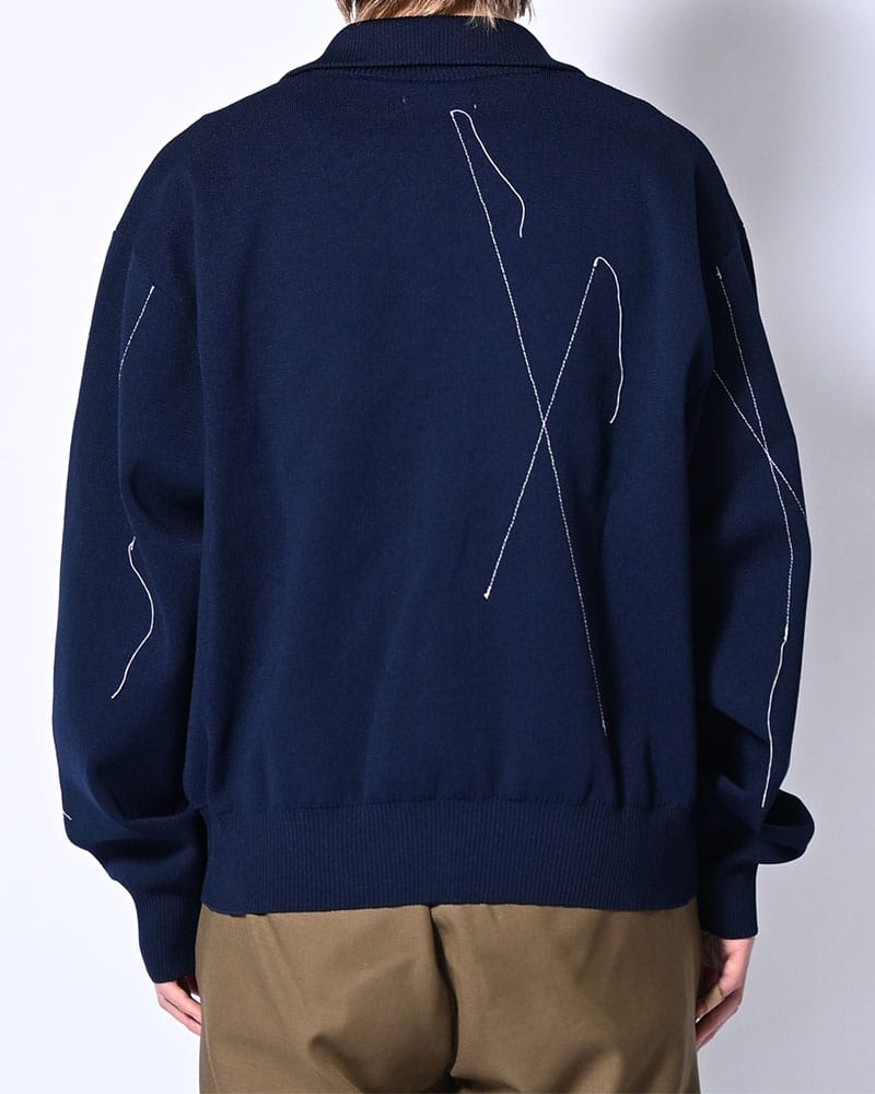 KOOI  STITCH KNIT BLOUSON NAVY 1