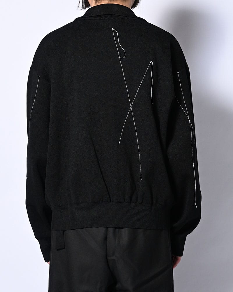 KOOI  STITCH KNIT BLOUSON BLACK 1