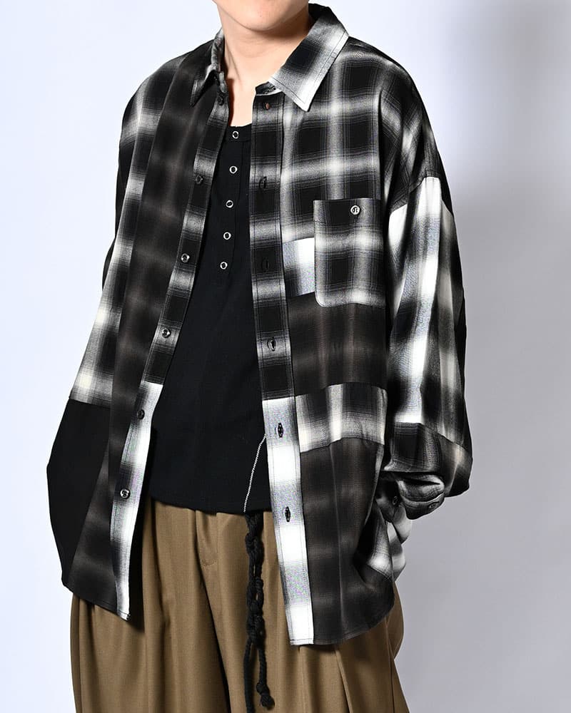 Robert P. Miller×KOOI  STITCH PANEL RIBBED TANKTOP -BLACK- BLACK 1