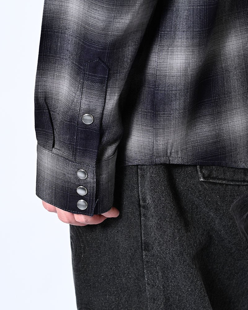 KOOI  INDIGO CHECK WESTERN SHIRTS -BLACK- BLACK 1