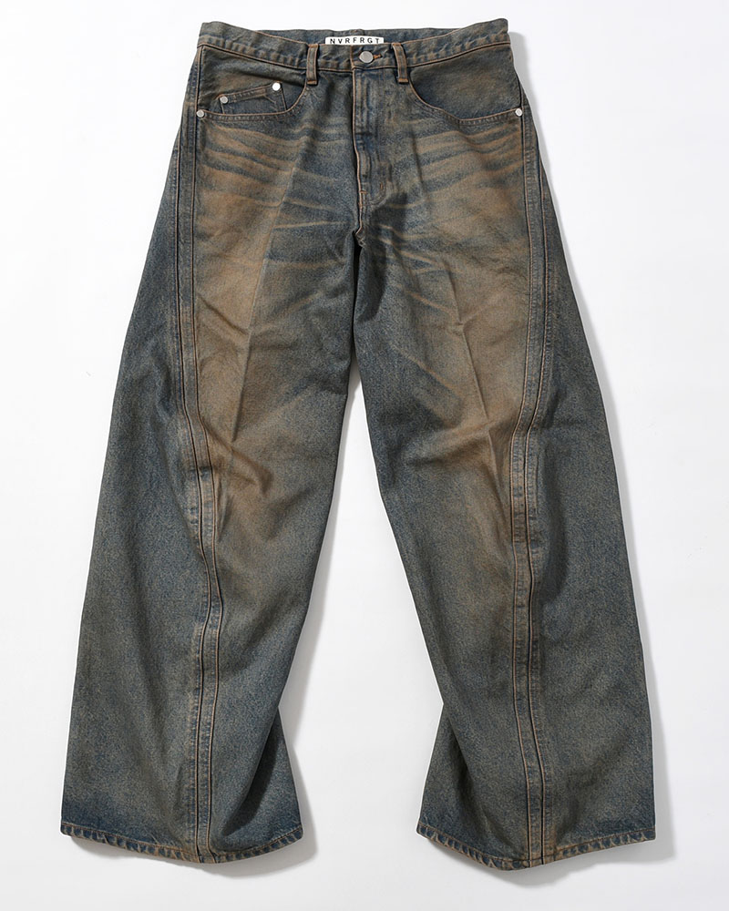 NVRFRGT  3D TWISTED WIDE LEG JEANS -MUD FADED INDIGO- MUD FADED INDIGO 1