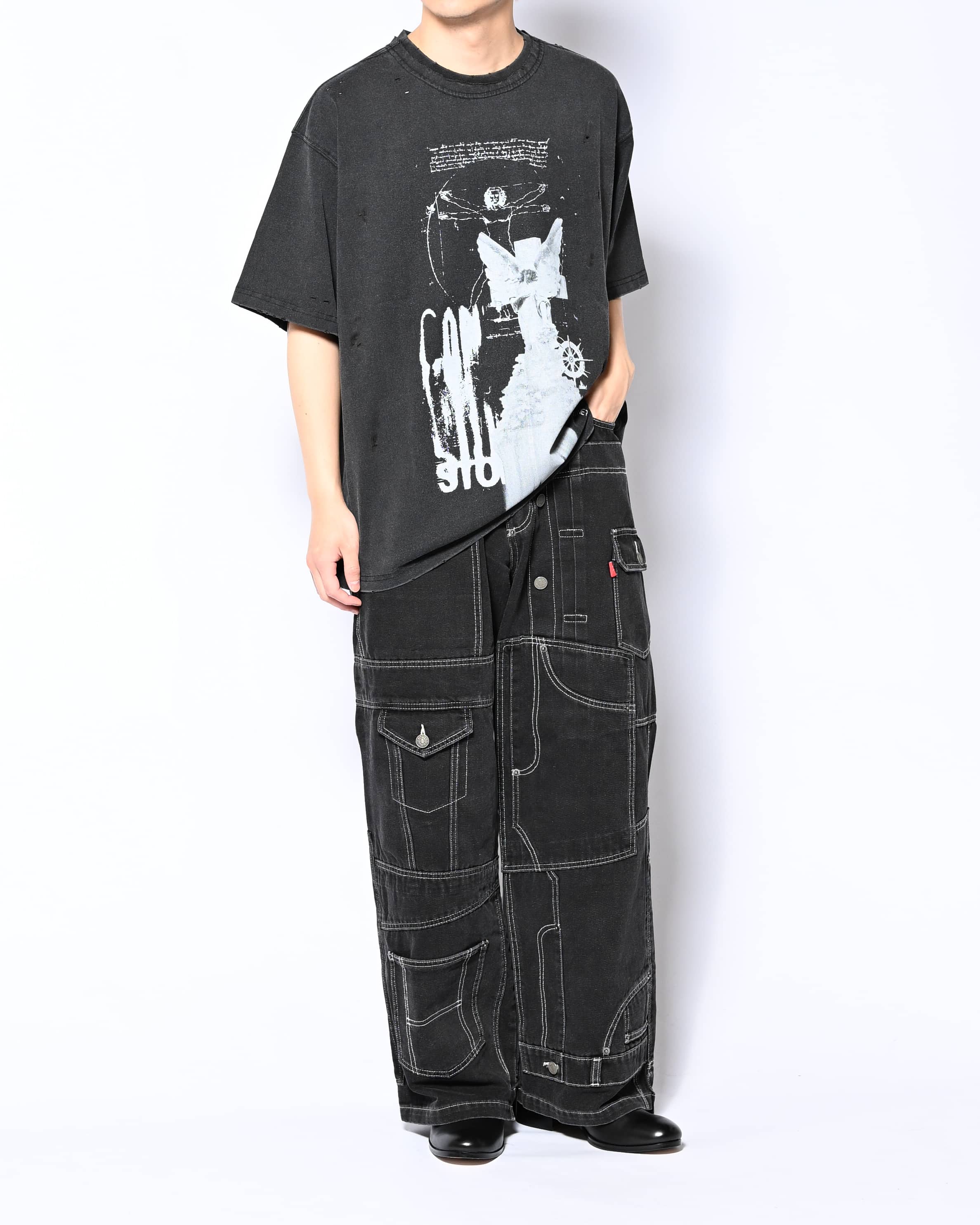 HIGH-GATE BURN FADE DAMAGE TEE (IN NAGOYAPARCO LIMITED EDITION） BLK 1