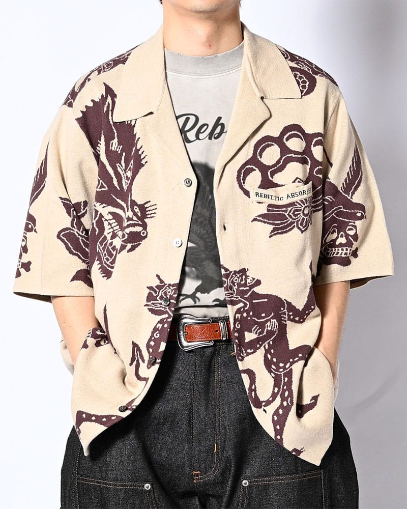HIGH-GATE  OUTLAW KNIT SHIRT -OFF WHITE- OFF WHITE 1