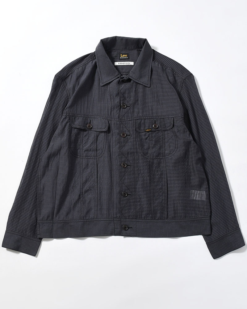 SEVEN BY SEVEN×Lee  SHEER COWBOY JACKET -Gingham Check Indian fabric- -BLACK- BLACK S