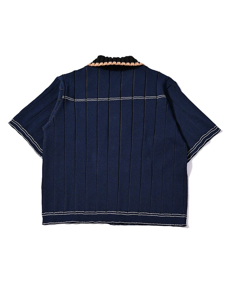 KOOI  CLASSIC RIB KNIT SHIRT -NAVY- NAVY 1