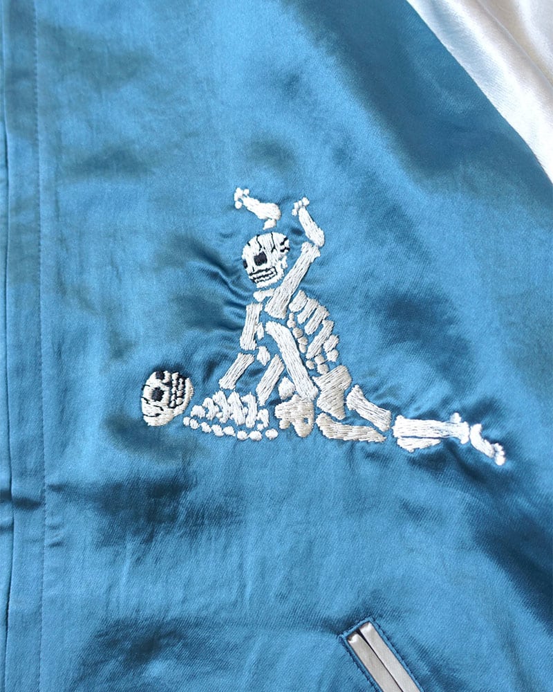A PUZZLING HOME  F**KING SKULLS SOUVENIR JACKET -BLUE- BLUE 3