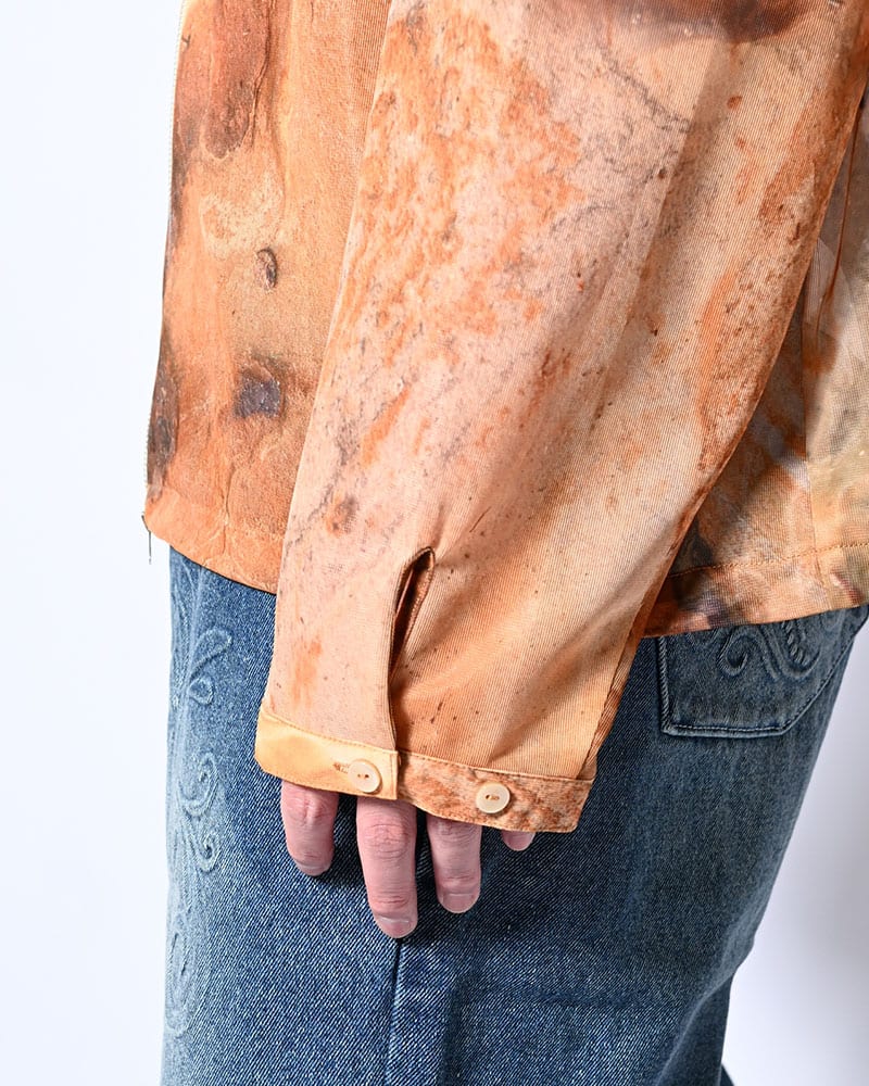 KOOI  NATURE PRINT SHEER ZIP HOODIE -BEIGE- BEIGE 1