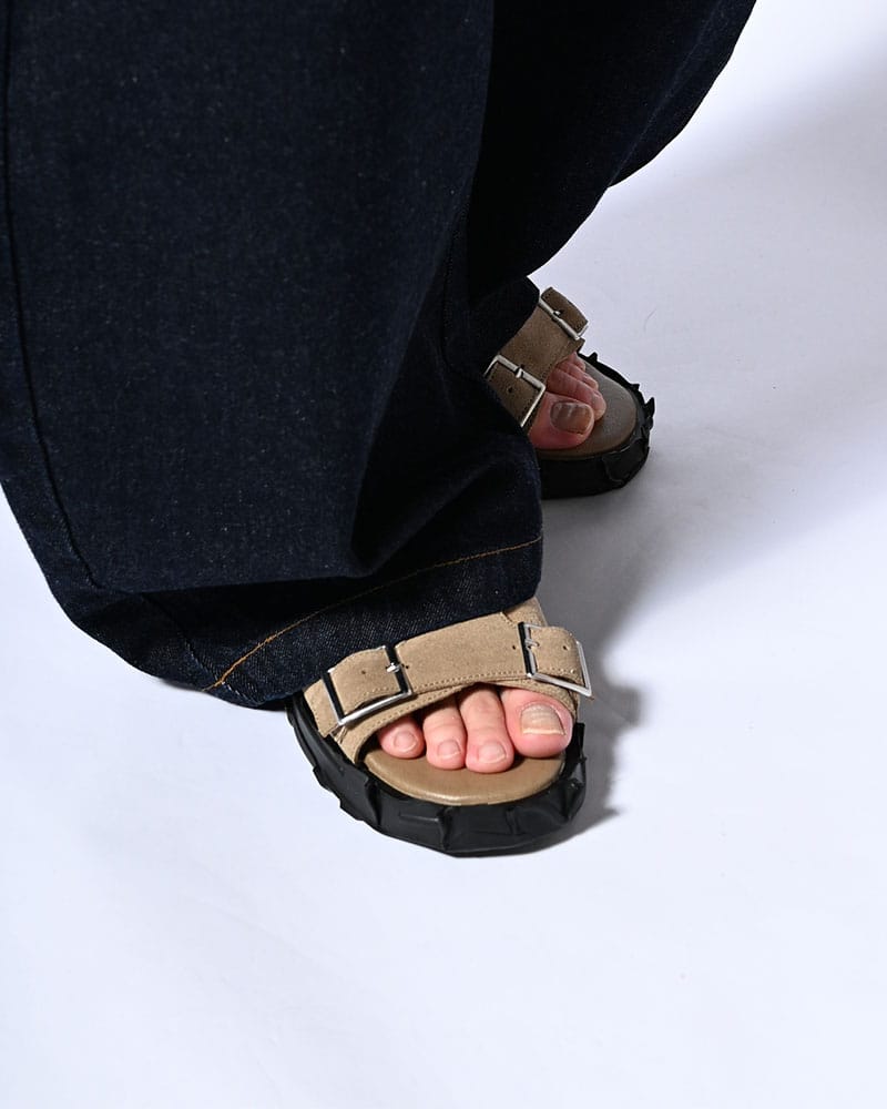 KOOI  X MONK LEATHER SANDAL -TAUPE- TAUPE 41