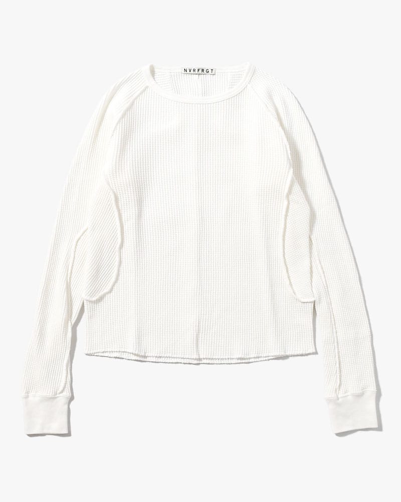 NVRFRGT  WAFFLE THERMAL LONG SLEEVE T-SHIRT -WHITE- WHITE 1