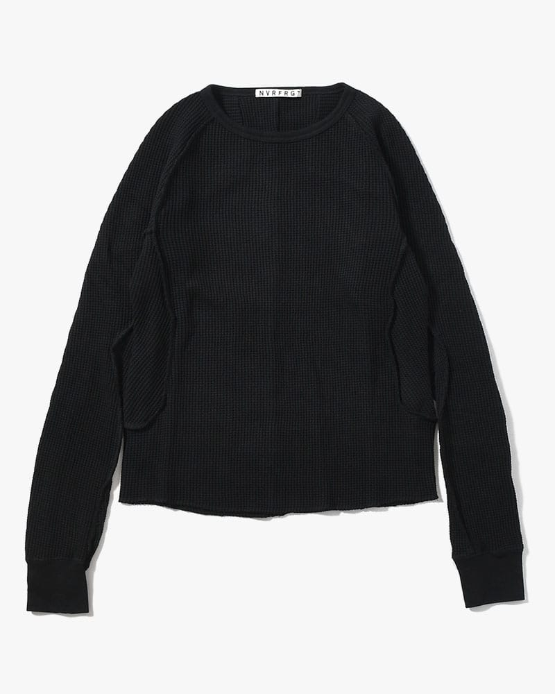 NVRFRGT  WAFFLE THERMAL LONG SLEEVE T-SHIRT -BLACK- BLACK 1