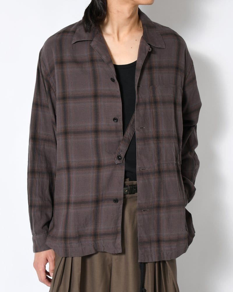ANEI  IMI SHIRT PLAID -CHARCOAL PLAID- CHARCOAL PLAID 2