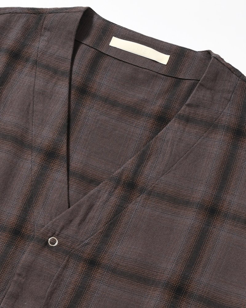 ANEI  F.E CARDIGAN PLAID -CHARCOAL PLAID- CHARCOAL PLAID 2