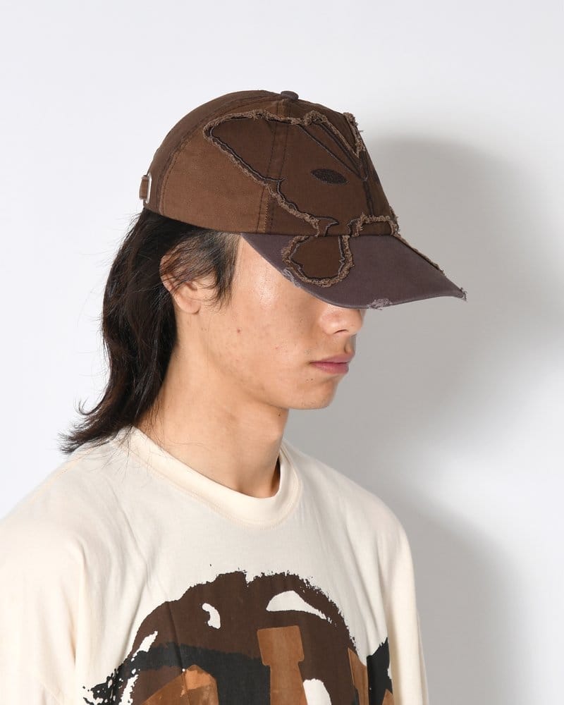 Perks And Mini  ALIEN BUTTERFLY TONAL BASEBALL CAP -BROWN- BROWN ONE SIZE
