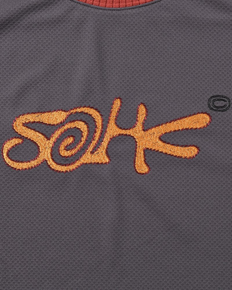 SOMEWHERE OUTSIDE HIKING COMPANY  SOHC LOGO EMBROIDERY L/SL -CHARCOAL CHARCOAL L