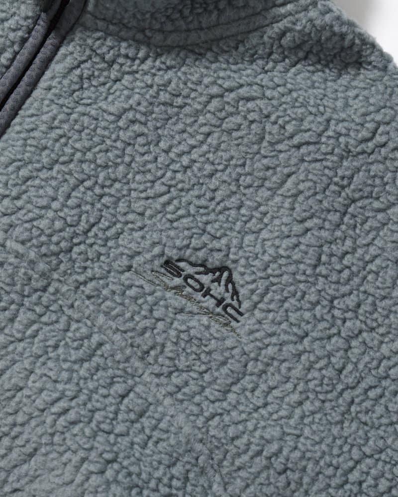 SOMEWHERE OUTSIDE HIKING COMPANY  MOUNTAIN GOAT POLARTEC FLEECE ANORAK -GREY- GREY L