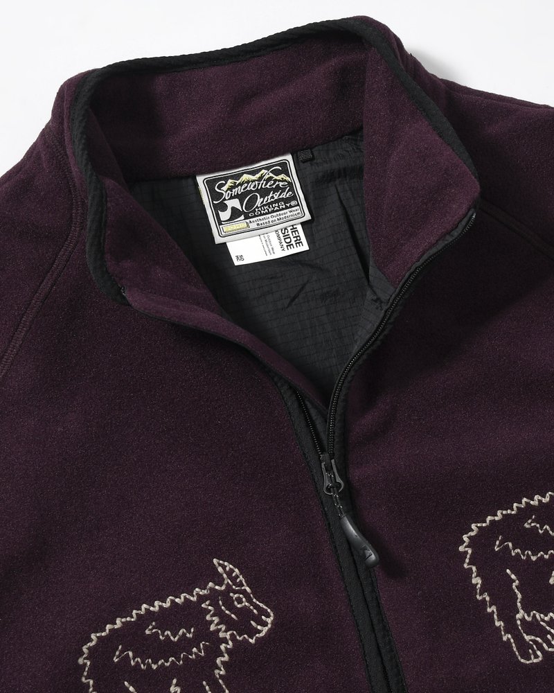SOMEWHERE OUTSIDE HIKING COMPANY  MOUNTAIN GOAT POLARTEC FLEECE JACKET -D/PURPLE- D/PURPLE L