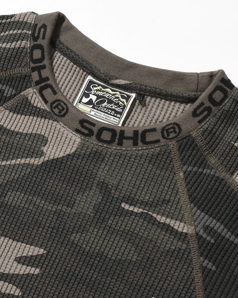 SOMEWHERE OUTSIDE HIKING COMPANY  WAFFLE TEXTURE COVERSTITCH L/SL -MULTI- MULTI L