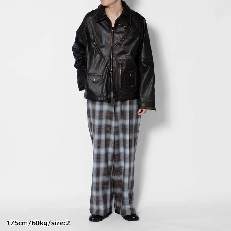 KOOI  D POCKET AGING LEATHER JACKET -BLACK- BLACK 1