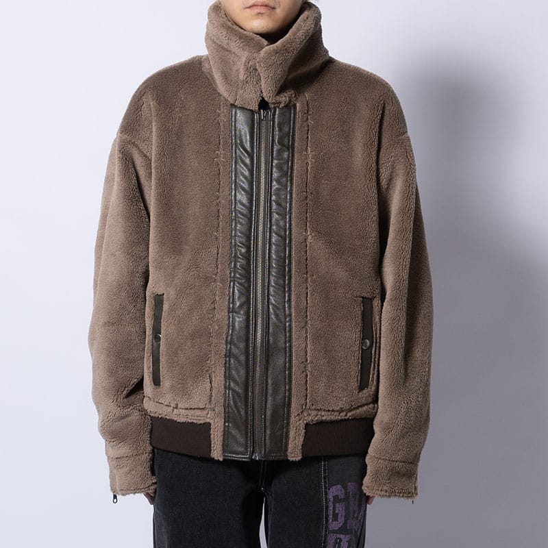 HIGH-GATE  REVERSIBLE FAKE MOUTON CHARCOAL 1