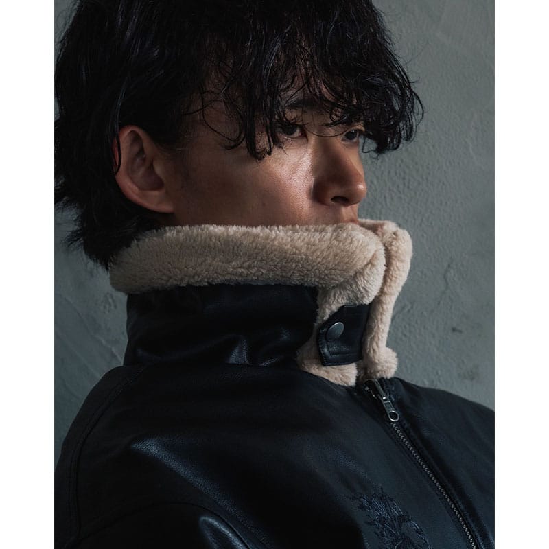 HIGH-GATE  REVERSIBLE FAKE MOUTON BLACK 1