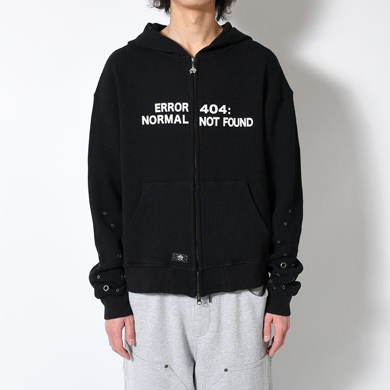 ANTIMID  EYELET THERMAL ZIP HOODIE BLACK S