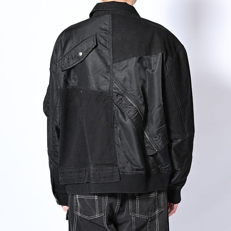 HIGH-GATE  REBUILD MA-1 TRUCKER JACKET BLACK 1