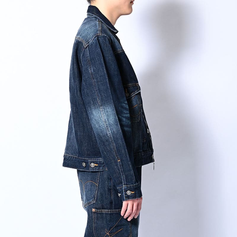 KOOI  CARDIGAN ZIP DENIM JACKET INDIGO 1