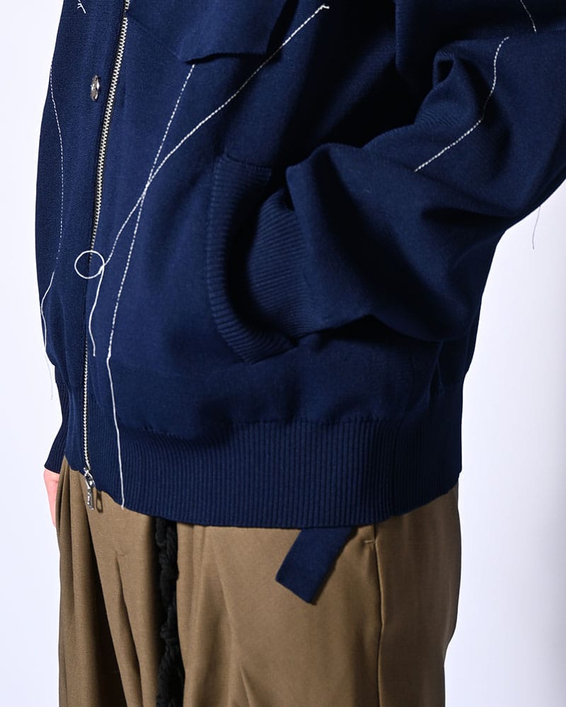KOOI  STITCH KNIT BLOUSON NAVY 1