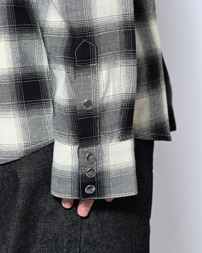 KOOI  INDIGO CHECK WESTERN SHIRTS  -WHITE- WHITE 1