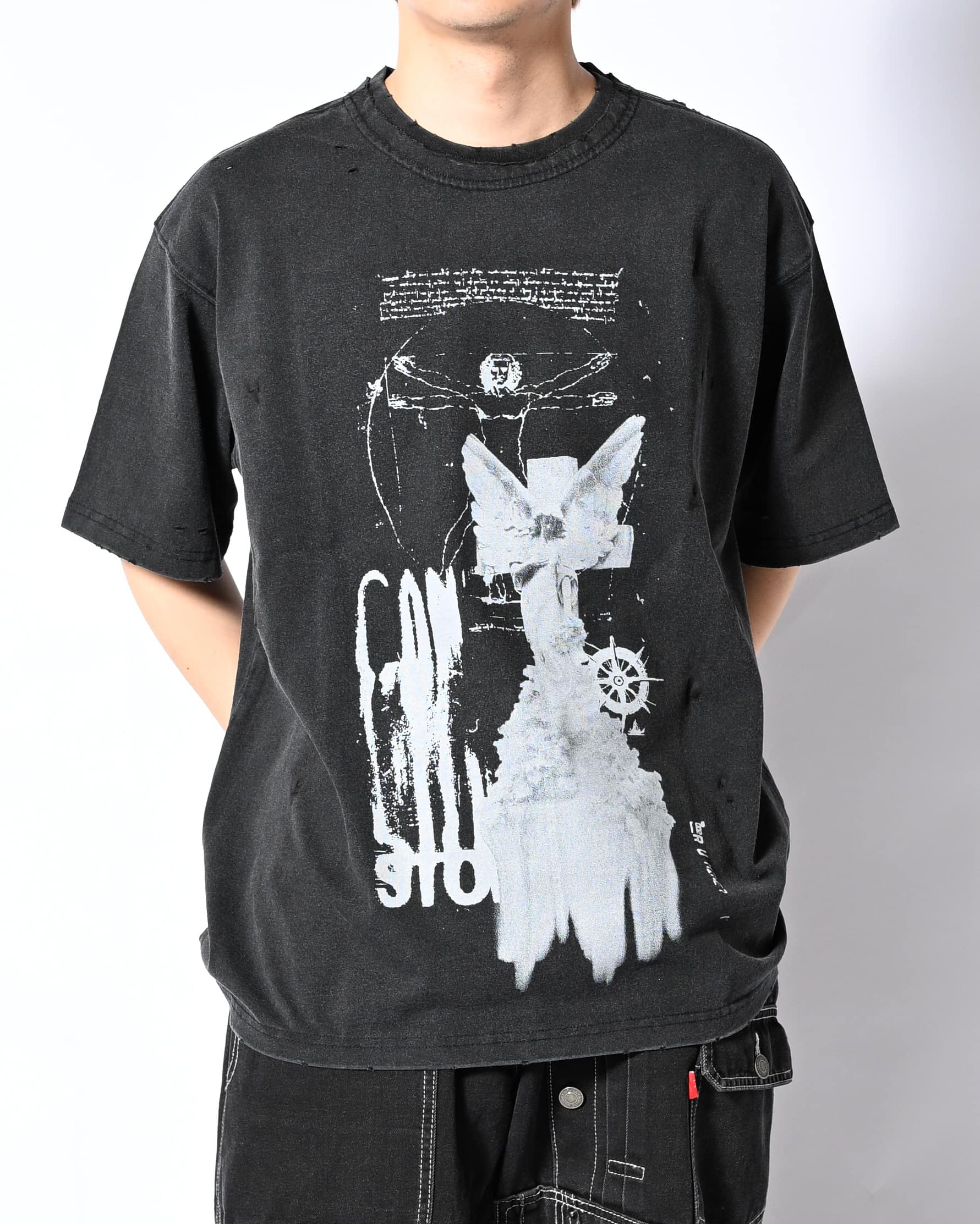 HIGH-GATE BURN FADE DAMAGE TEE (IN NAGOYAPARCO LIMITED EDITION） BLK 1
