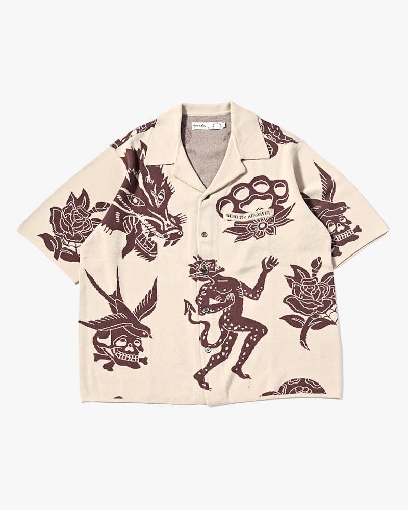 HIGH-GATE  OUTLAW KNIT SHIRT -OFF WHITE- OFF WHITE 1