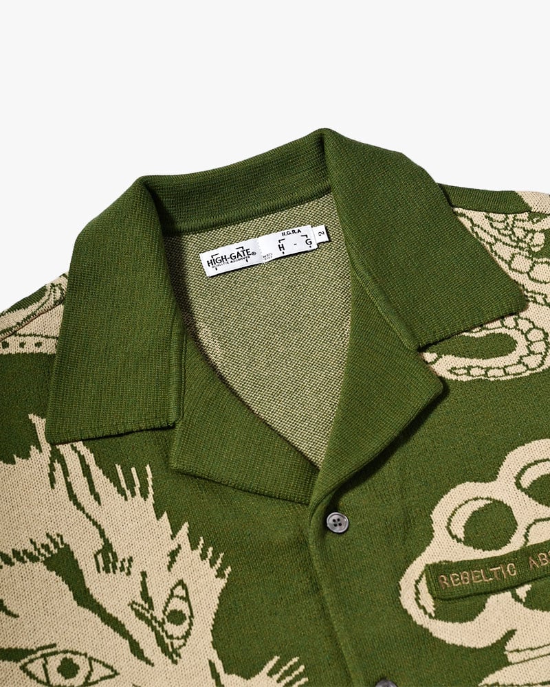 HIGH-GATE  OUTLAW KNIT SHIRT -GREEN- GREEN 1