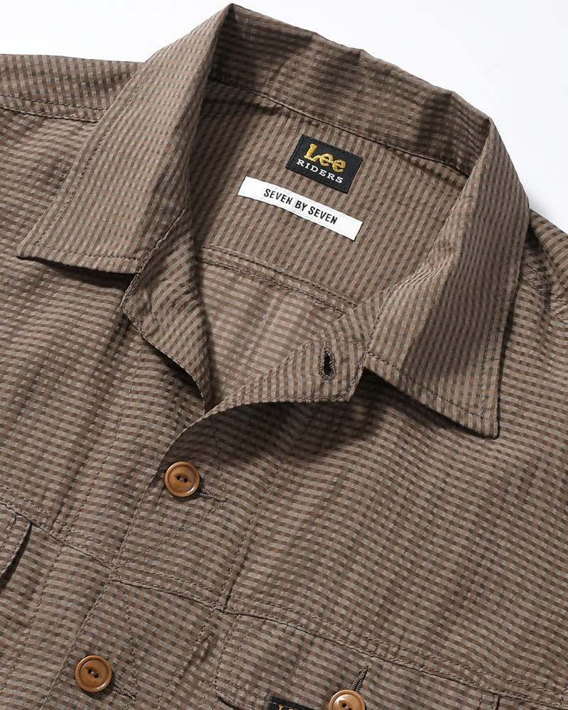 SEVEN BY SEVEN×Lee  SHEER COWBOY JACKET -Gingham Check Indian fabric- -GREIGE- GREIGE S