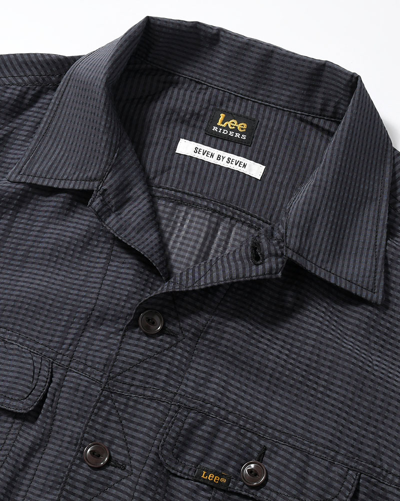 SEVEN BY SEVEN×Lee  SHEER COWBOY JACKET -Gingham Check Indian fabric- -BLACK- BLACK S