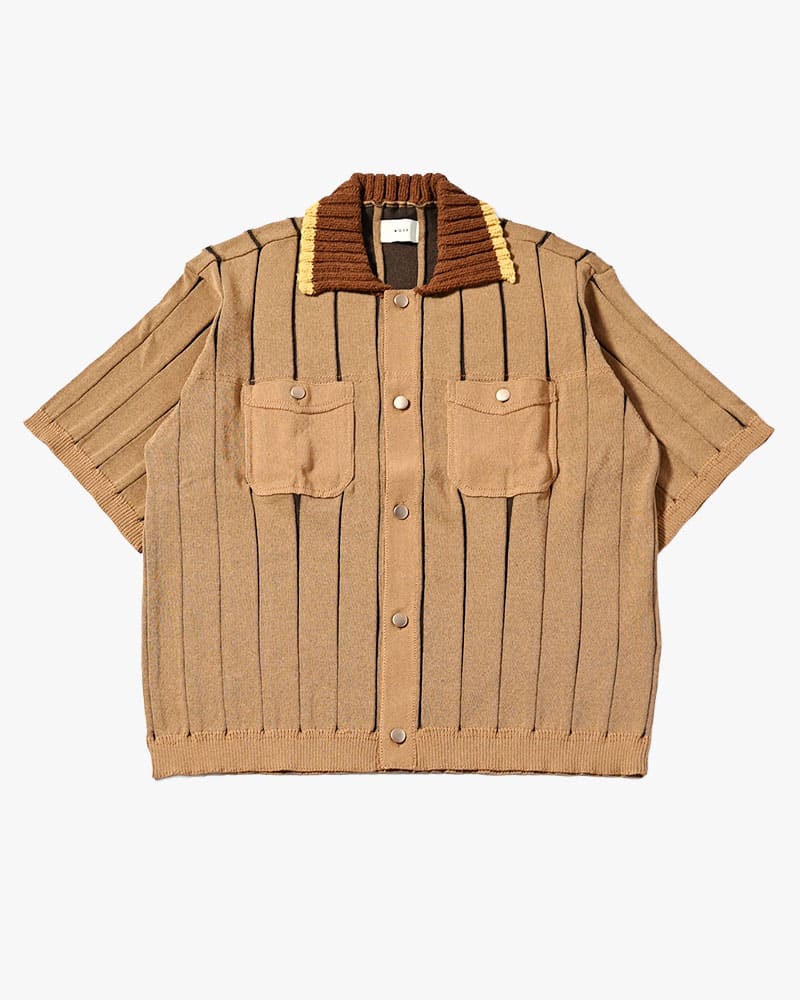 KOOI  CLASSIC RIB KNIT SHIRT -BEIGE- BEIGE 1