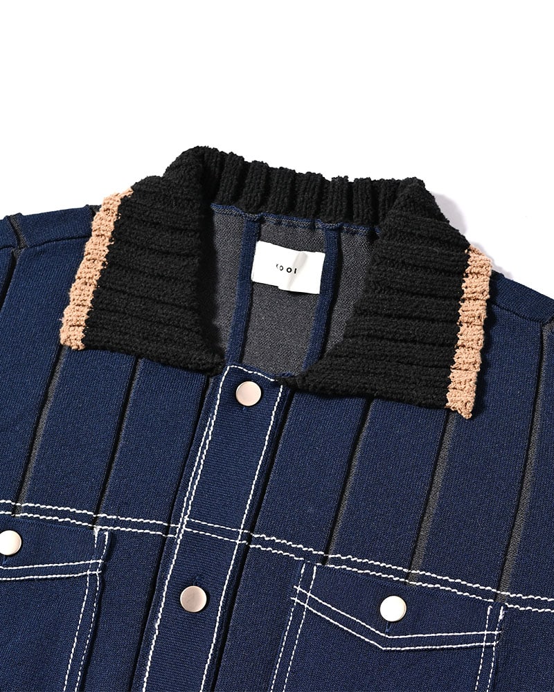 KOOI  CLASSIC RIB KNIT SHIRT -NAVY- NAVY 1