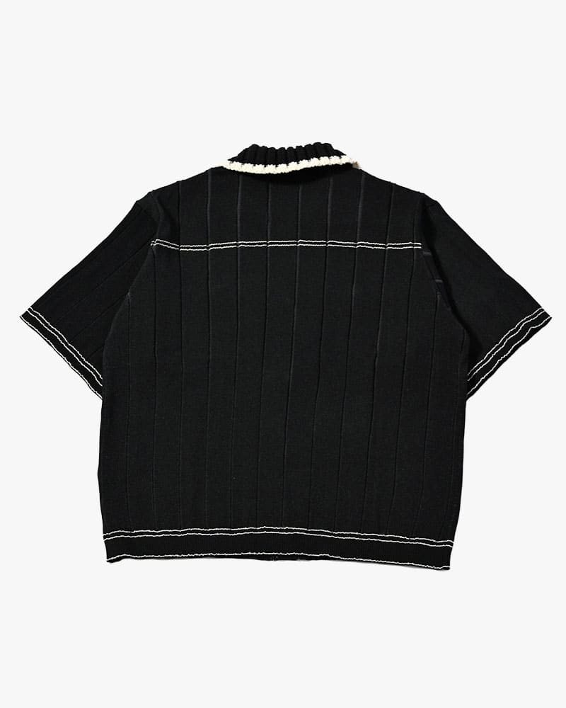 KOOI  CLASSIC RIB KNIT SHIRT -BLACK- BLACK 1