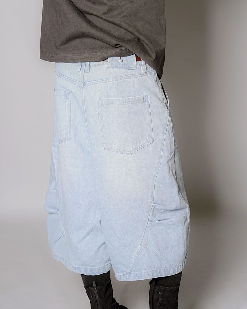 CONTE STRUT  3D DENIM HALF PANTS -L.INDIGO- L.INDIGO M