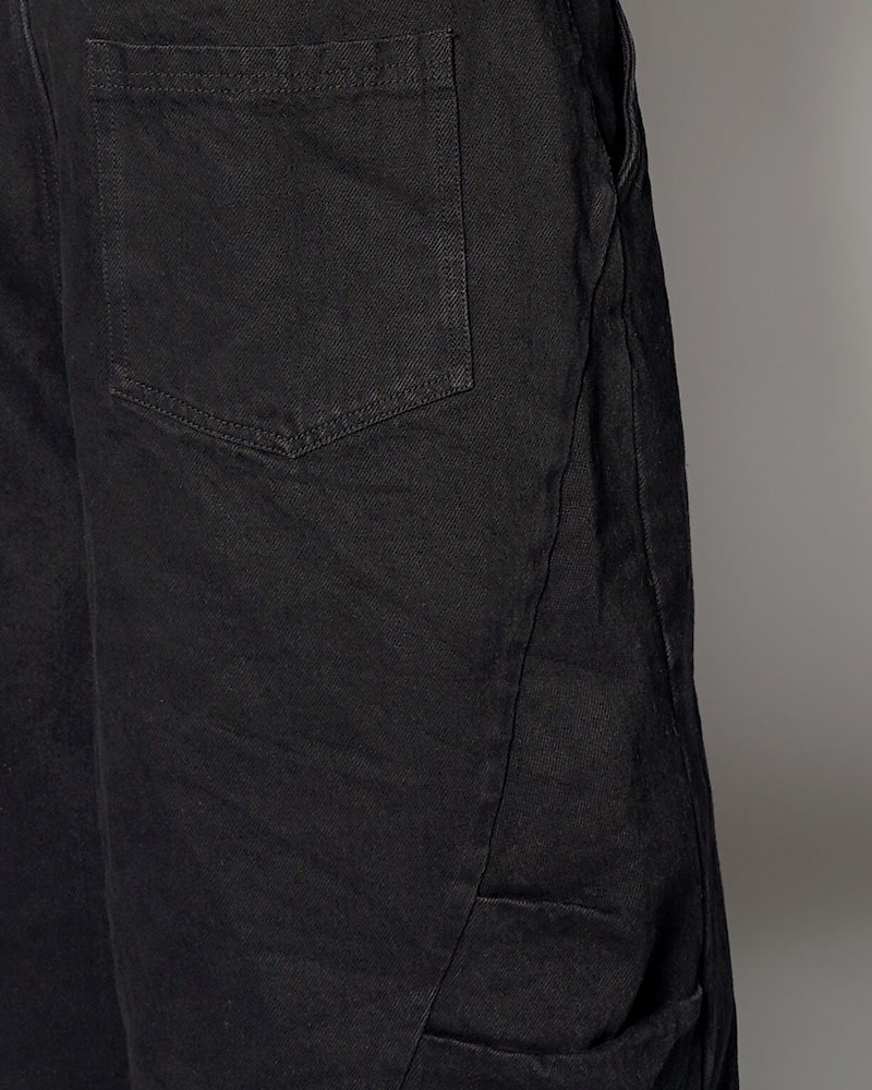 CONTE STRUT  3D DENIM HALF PANTS -BLACK- BLACK M
