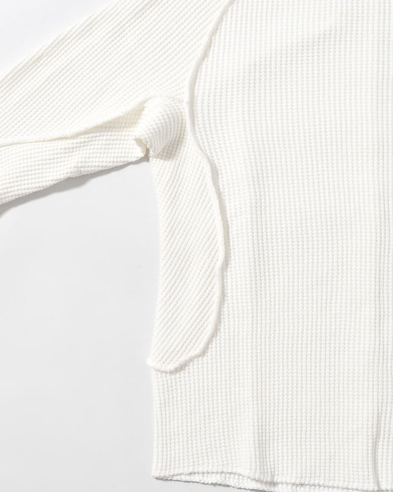 NVRFRGT  WAFFLE THERMAL LONG SLEEVE T-SHIRT -WHITE- WHITE 1