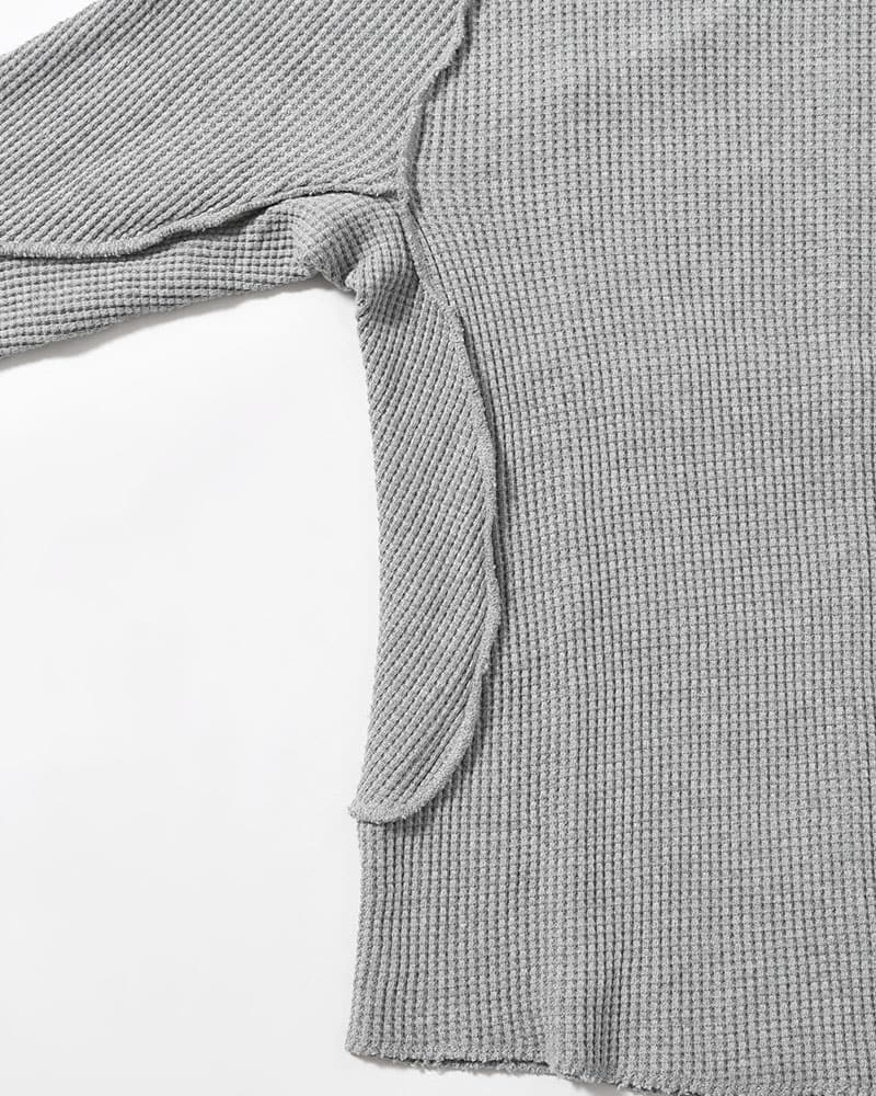 NVRFRGT  WAFFLE THERMAL LONG SLEEVE T-SHIRT -H.GREY- H.GREY 1