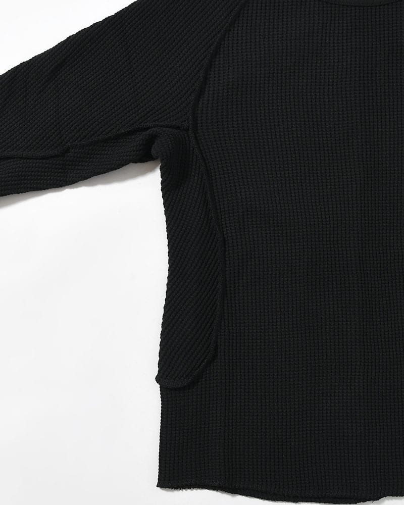 NVRFRGT  WAFFLE THERMAL LONG SLEEVE T-SHIRT -BLACK- BLACK 1
