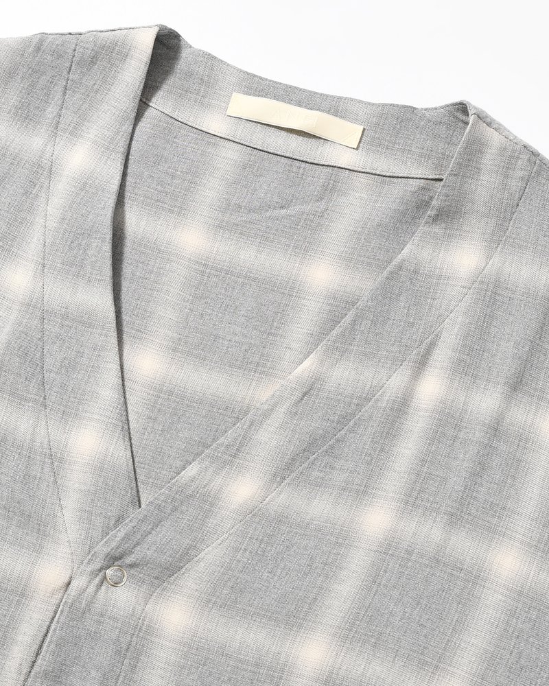 ANEI  F.E CARDIGAN PLAID -H.GREY PLAID- H.GREY PLAID 2