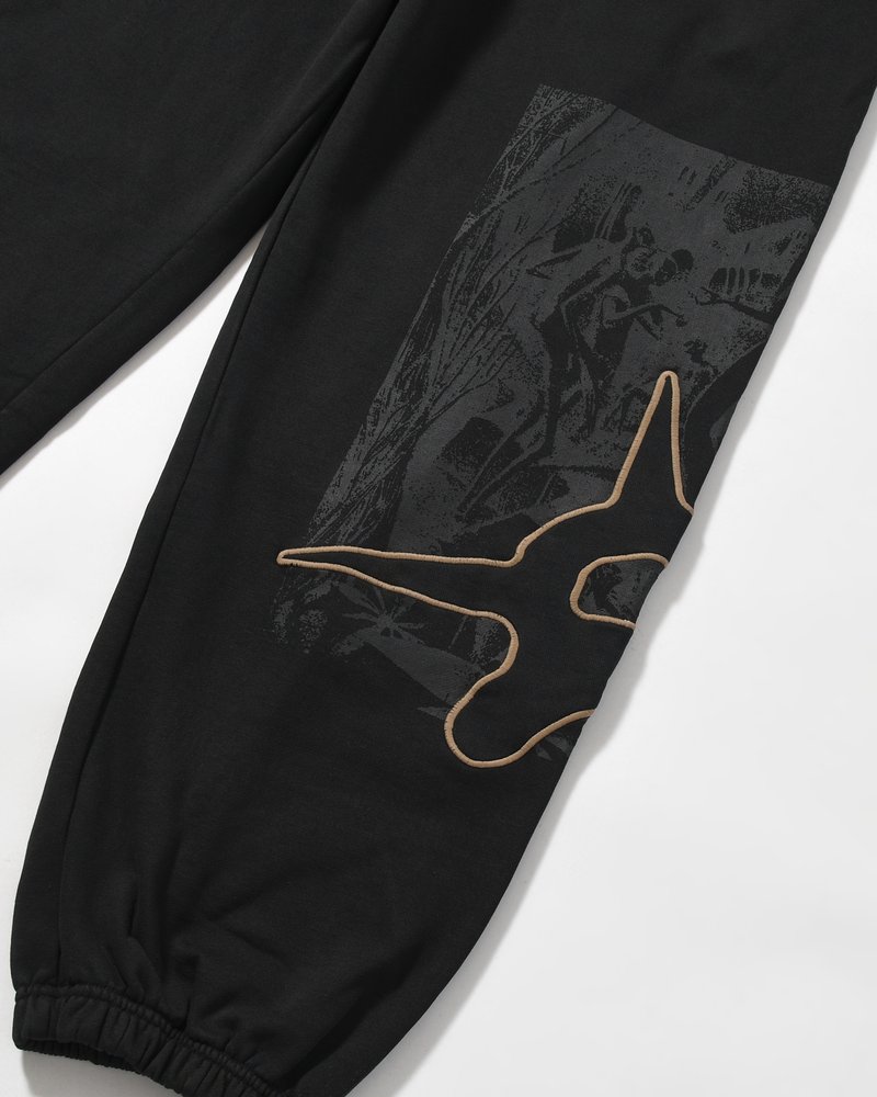 Perks And Mini  DECAL SWEATPANT -BLACK WASH- BLACK WASH M