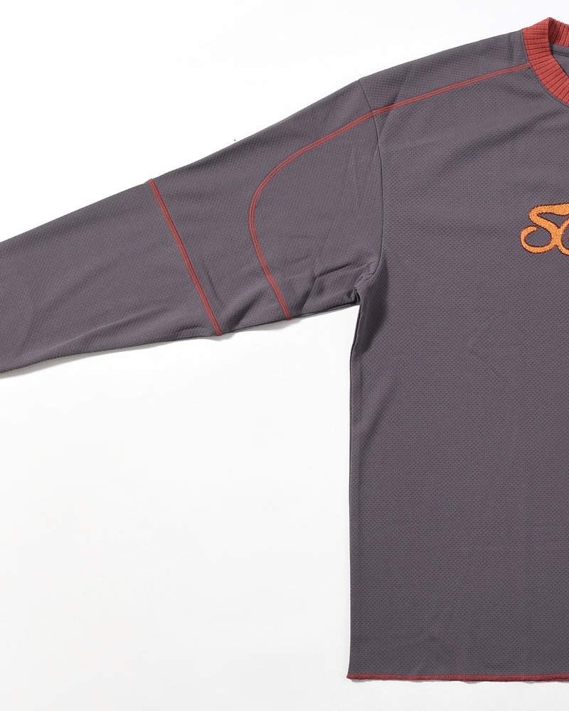 SOMEWHERE OUTSIDE HIKING COMPANY  SOHC LOGO EMBROIDERY L/SL -CHARCOAL CHARCOAL L