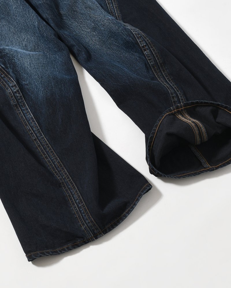 NVRFRGT  3D TWISTED WIDE LEG JEANS -DARK FADED INDIGO- DARK FADED INDIGO 1