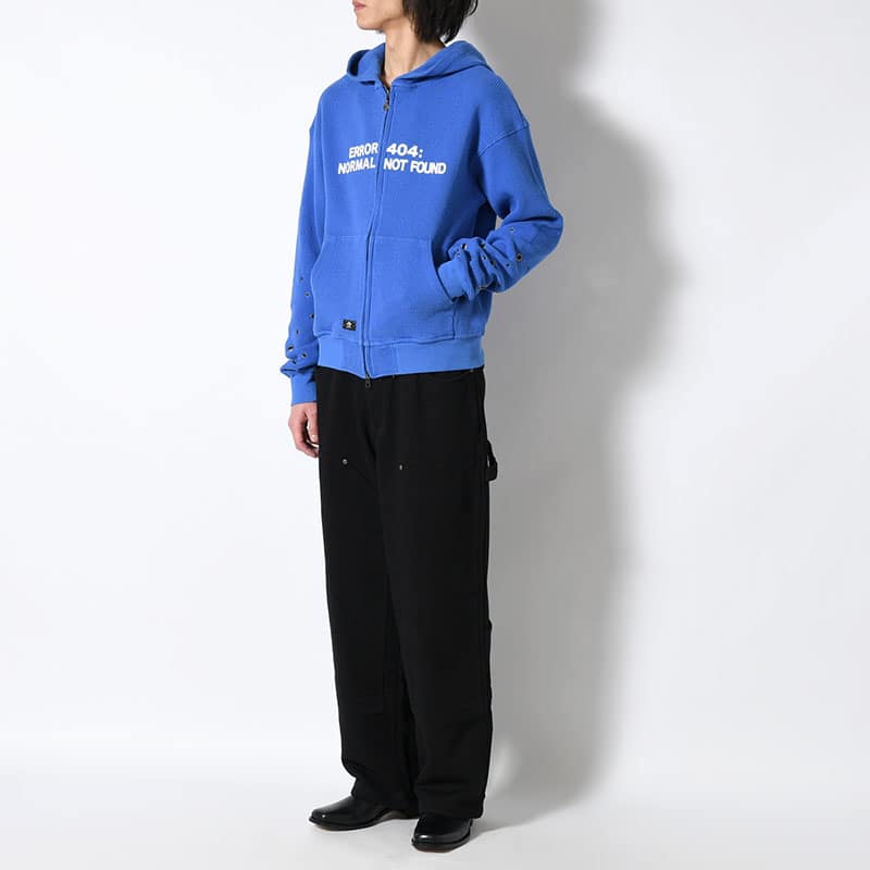 ANTIMID  EYELET THERMAL ZIP HOODIE BLUE S