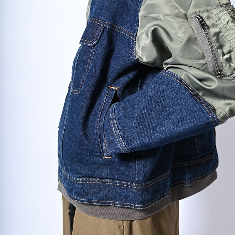 HIGH-GATE  REBUILD MA-1 TRUCKER JACKET INDIGO 1